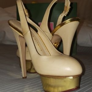 Charolette Olympia platform heels nude